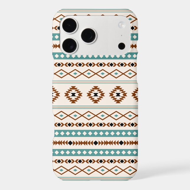 Aztec Teal Terracotta Black Cream Mixed Pattern (Back)