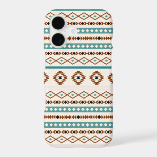 Aztec Teal Terracotta Black Cream Mixed Pattern