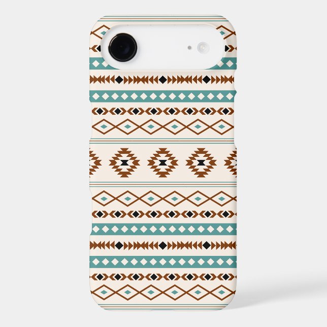 Aztec Teal Terracotta Black Cream Mixed Pattern (Back)