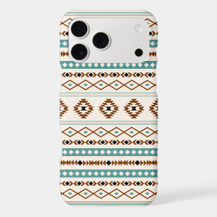 Aztec Teal Terracotta Black Cream Mixed Pattern