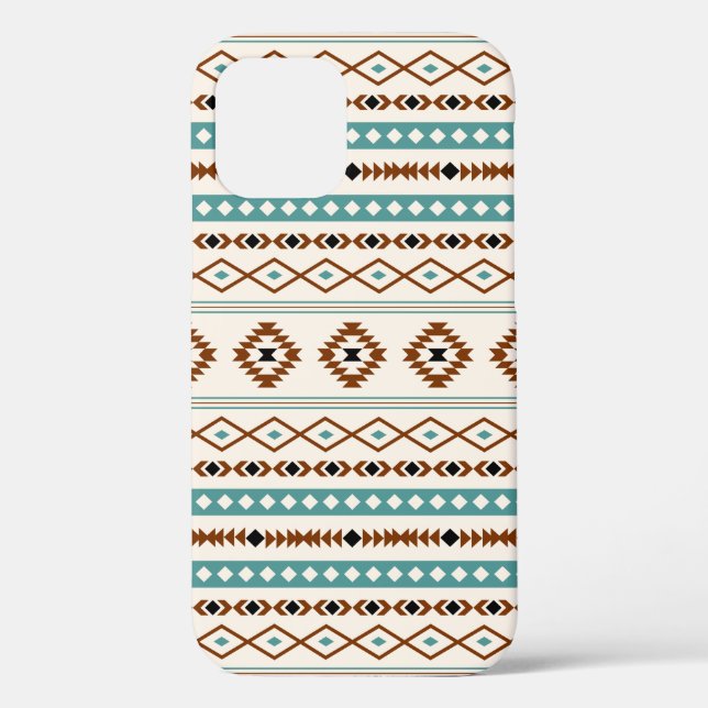 Aztec Teal Terracotta Black Cream Mixed Pattern Ca Case-Mate iPhone Case (Back)