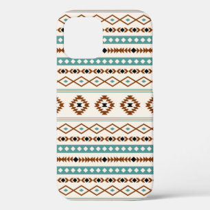 Aztec Teal Terracotta Black Cream Mixed Pattern Ca iPhone 12 Pro Case