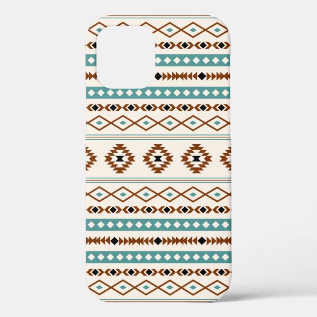 Aztec Teal Terracotta Black Cream Mixed Pattern Ca Case-Mate iPhone Case (Back)