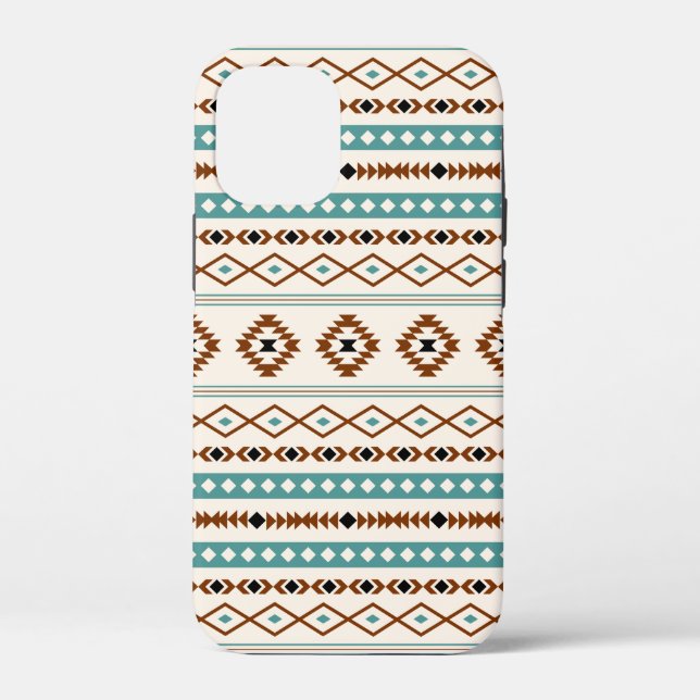Aztec Teal Terracotta Black Cream Mixed Pattern Ca Case-Mate iPhone Case (Back)