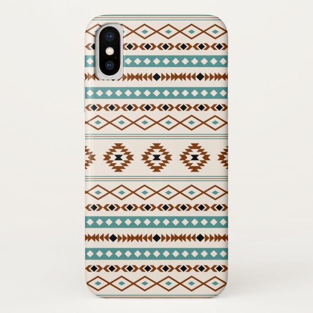 Aztec Teal Terracotta Black Cream Mixed Pattern Case-Mate iPhone Case (Back)