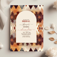 Aztec Tribal Brown Ethnic Western Bridal Shower