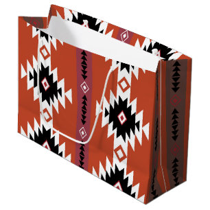 Aztec Tribal Colourful Pattern Large Gift Bag