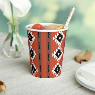 Aztec Tribal Colourful Pattern Paper Cups