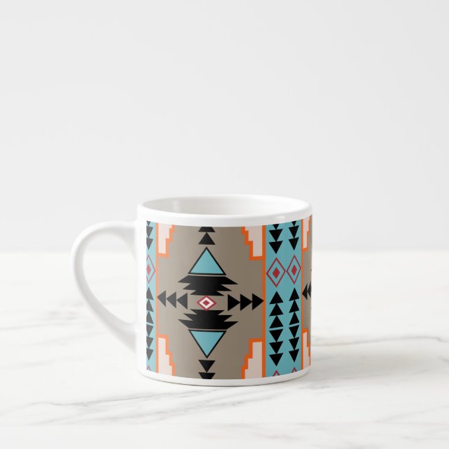Aztec Tribal Geometric  Espresso Cup (Left)