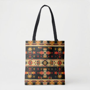 Aztec Tribal Geometric Pattern Tote Bag