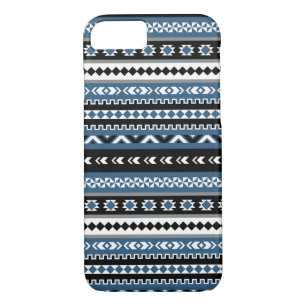 Aztec Tribal Pattern / Blue Grey White Black Case-Mate iPhone Case