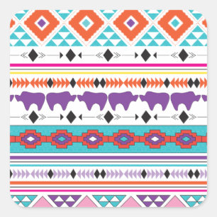 Aztec Tribal pattern graphic Square Sticker