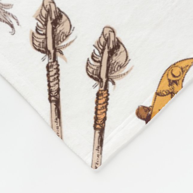 Aztec Tribal pattern home decor Fleece Blanket (Corner)