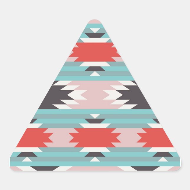 Aztec Tribal Pattern Native American Prints Triangle Sticker (Front)