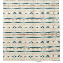 Aztec Tribal Print Neutral Browns Beige Teal