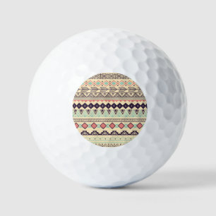 Aztec Tribal Stripes: Vintage Illustration Golf Balls