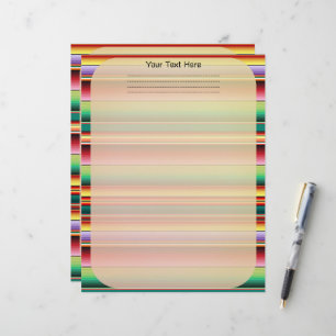 Aztec Tribal Traditional Textile Colourful Linear  Custom Letterhead