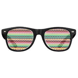 Aztec Tribal Traditional Textile Colourful Linear Retro Sunglasses