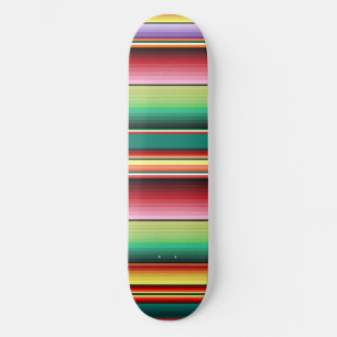 Aztec Tribal Traditional Textile Colourful Linear Skateboard