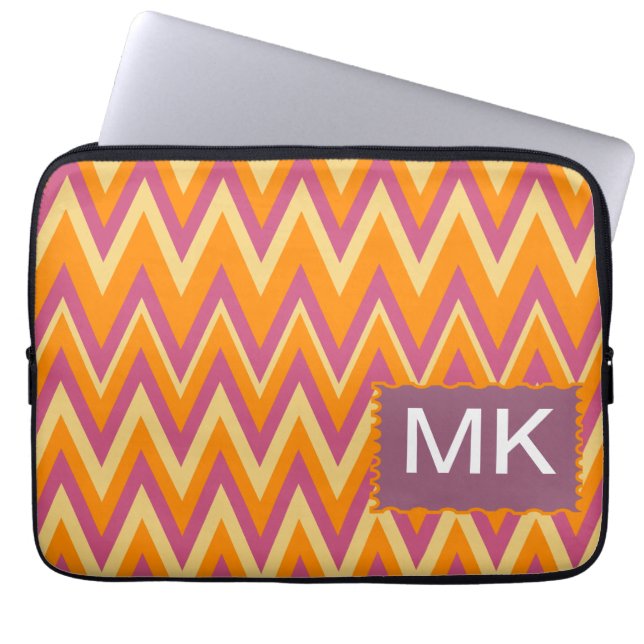 Aztec Tribal ZigZag Laptop Sleeve (Front)