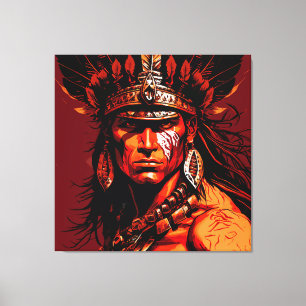 Aztec warrior, Aztec culture, Mayan culture Canvas Print