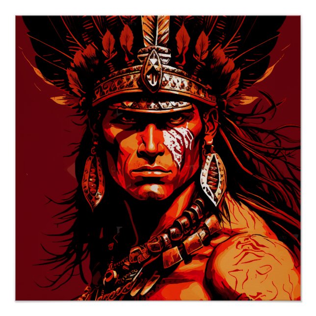 Aztec warrior, Aztec culture, Mayan culture  Poste Poster (Front)