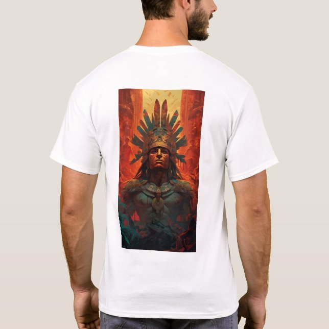 Aztec Warrior - Cool Aztec Culture T-Shirt (Back)