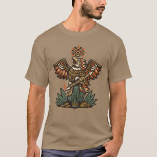 Aztec Warrior Eagle with Spear Vintage colour T-Shirt