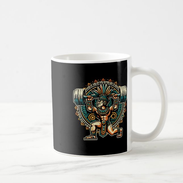 Aztec Warrior Gym Weightlifting Bodybuilding Worko Coffee Mug (Right)