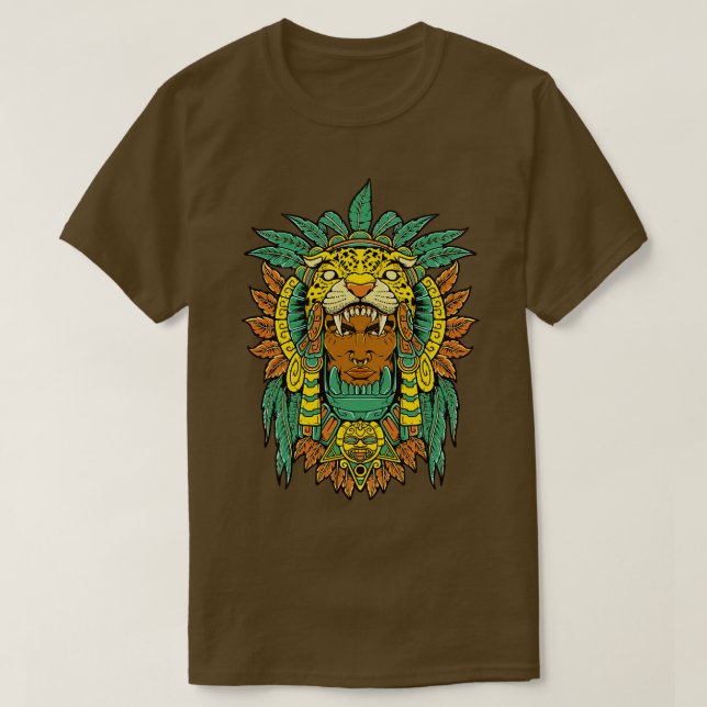 Aztec Warrior Jaguar Warrior T-Shirt (Design Front)