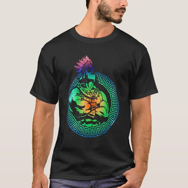Aztec Warrior King Mexican Native Art Mayans Art T-Shirt (Front)