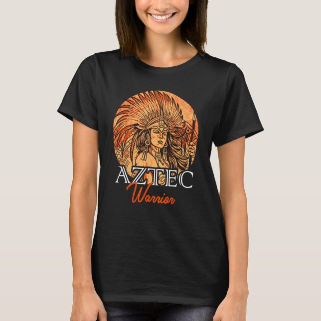 Aztec Warrior King Mexican Native Art Mayans T-Shirt (Front)