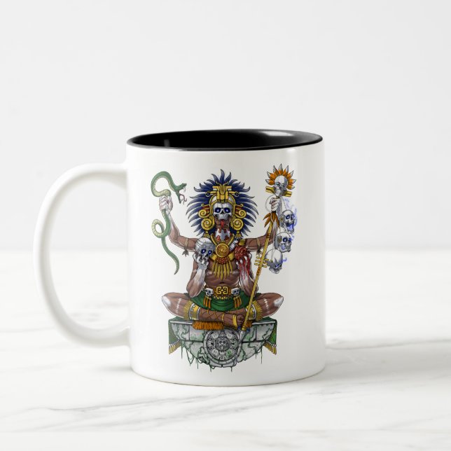 Aztec Warrior Shaman Two-Tone Coffee Mug (Left)