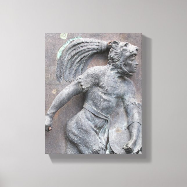 Aztec Warrior Stone carving Canvas Print (Front)