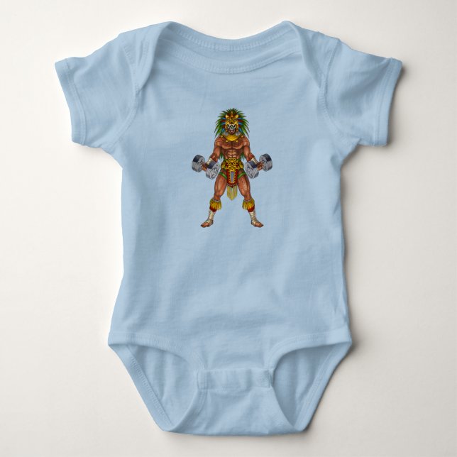 Aztec Warrior Weightlifting Baby Bodysuit (Front)