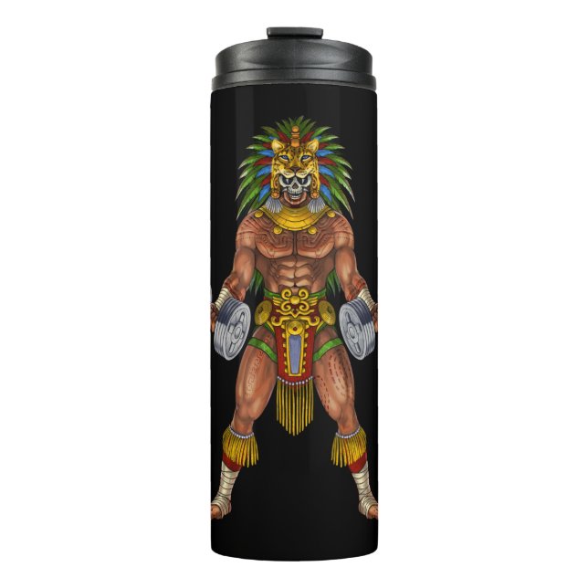 Aztec Warrior Weightlifting Thermal Tumbler (Front)