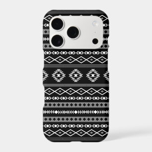 Aztec White Grey Black Mixed Motifs Pattern