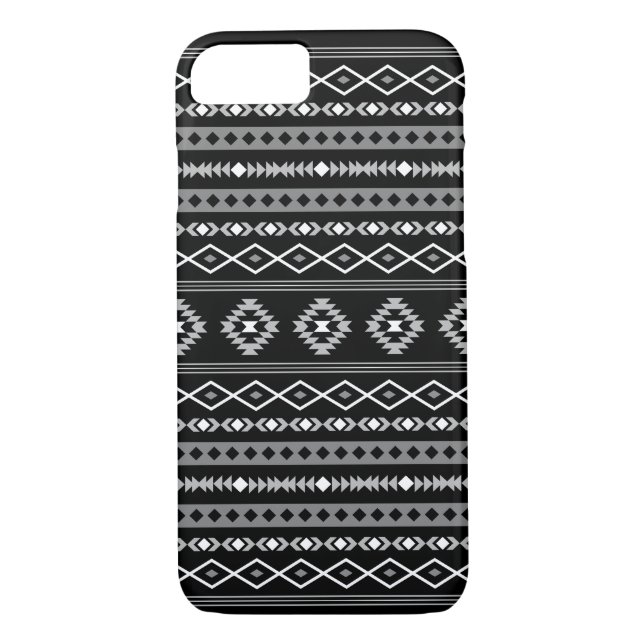 Aztec White Grey Black Mixed Motifs Pattern Case-Mate iPhone Case (Back)