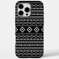 Aztec White Grey Black Mixed Motifs Pattern