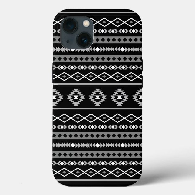 Aztec White Grey Black Mixed Motifs Pattern Case-Mate iPhone Case (Back)