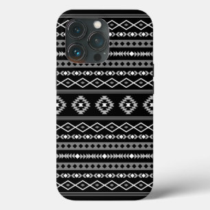 Aztec White Grey Black Mixed Motifs Pattern iPhone 13 Pro Case