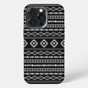 Aztec White Grey Black Mixed Motifs Pattern iPhone 13 Pro Case