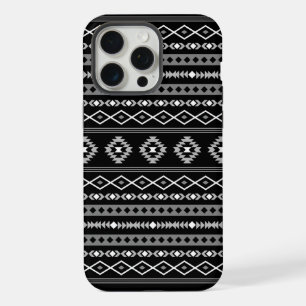 Aztec White Grey Black Mixed Motifs Pattern iPhone 15 Pro Max Case