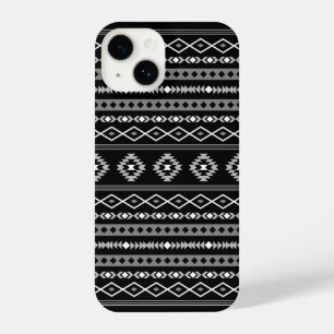 Aztec White Grey Black Mixed Motifs Pattern iPhone 14 Case