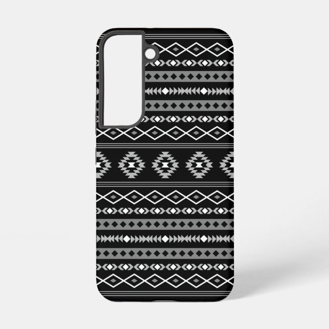 Aztec White Grey Black Mixed Motifs Pattern Samsung Galaxy S22 Case (Back)