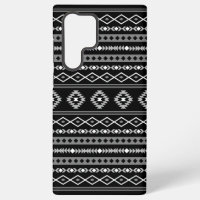 Aztec White Grey Black Mixed Motifs Pattern