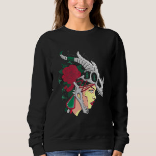 Aztec Woman - Strong Mexican Girl - Chava - Hecho Sweatshirt