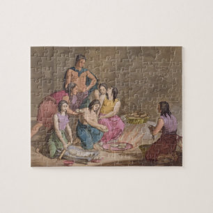 Aztec women making maize bread, Mexico, from 'Le C Jigsaw Puzzle