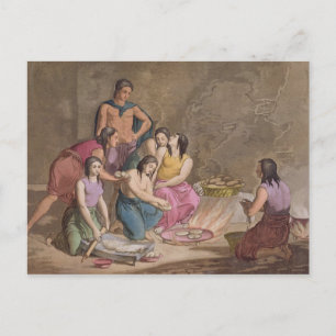 Aztec women making maize bread, Mexico, from 'Le C Postcard