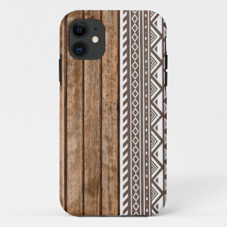 Aztec wood panel print iPhone 11 case